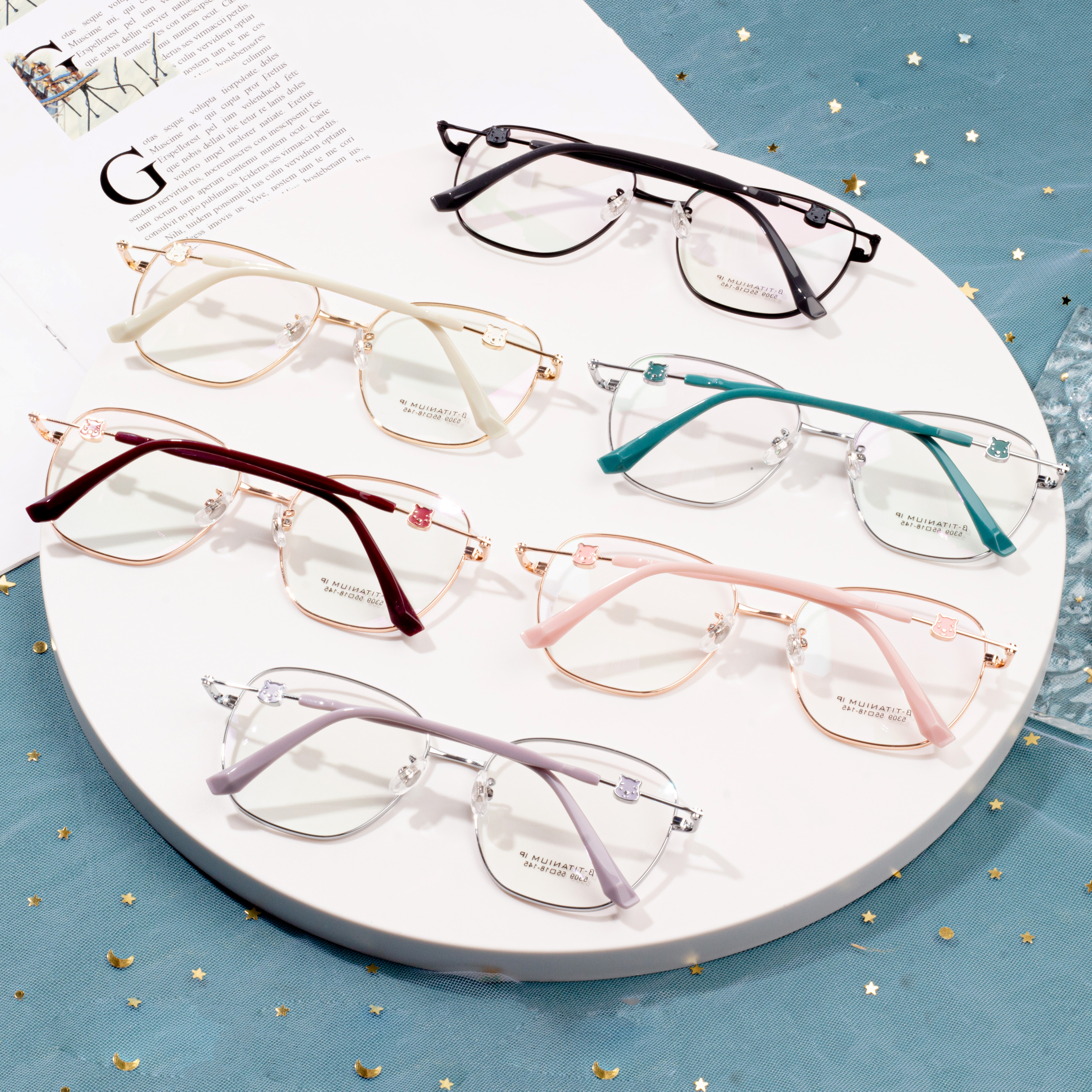 Titanium Women Anti Blue Light Optical Lentis Frames Glasses Frames