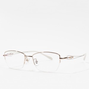 Ntshiab titanium eyeglass thav ntawv rau cov poj niam