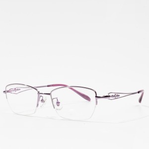 Ntshiab titanium eyeglass thav ntawv rau cov poj niam