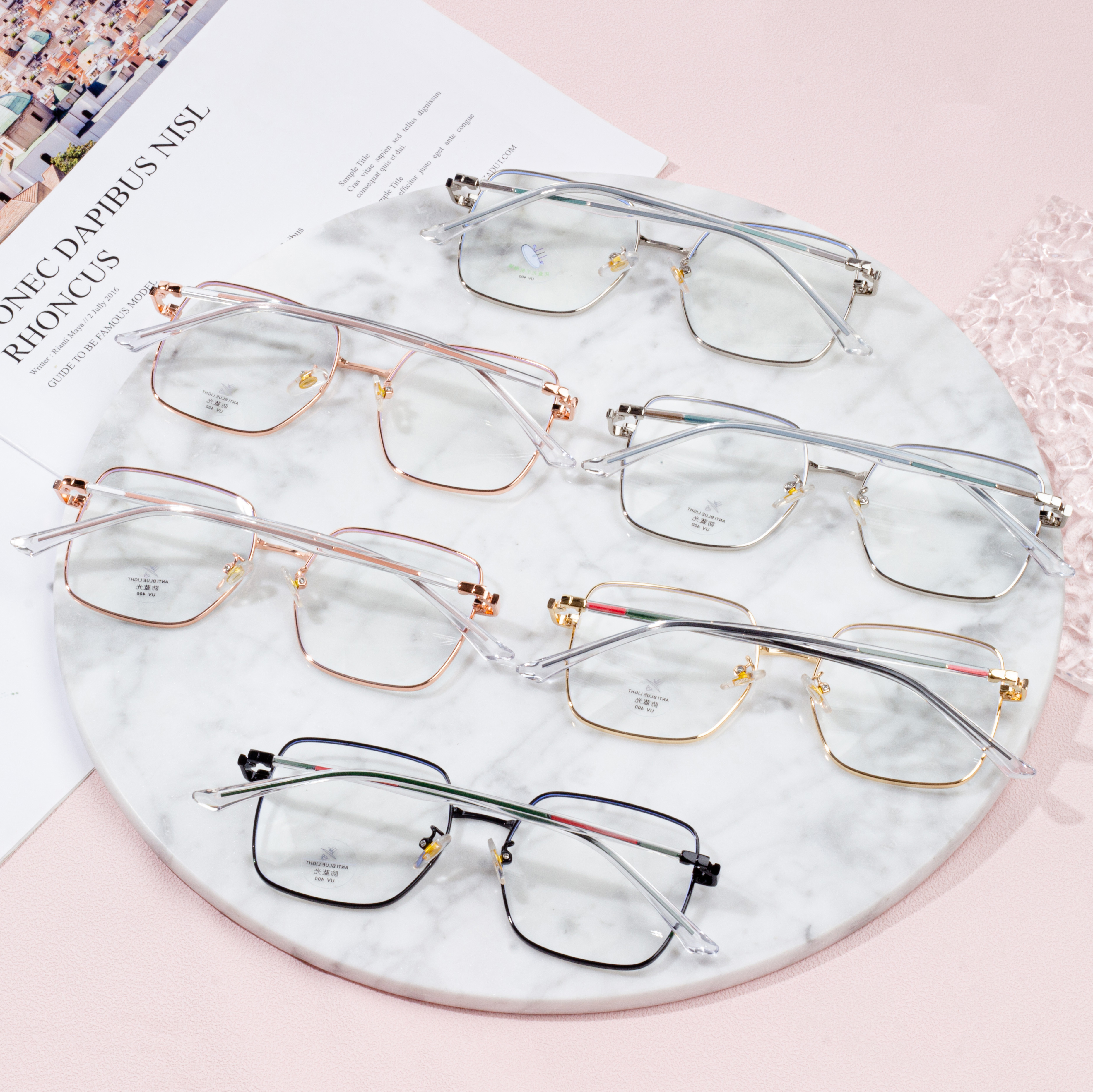 retro eyeglasses frame metal eyewear