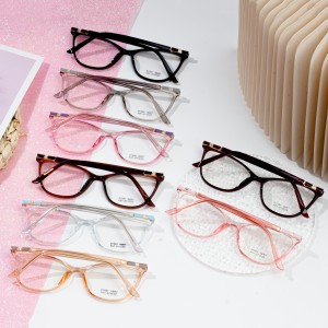 Oversized Cat Eye Blue Light Blocking Glasses ສໍາລັບແມ່ຍິງ TR Frame Glasses