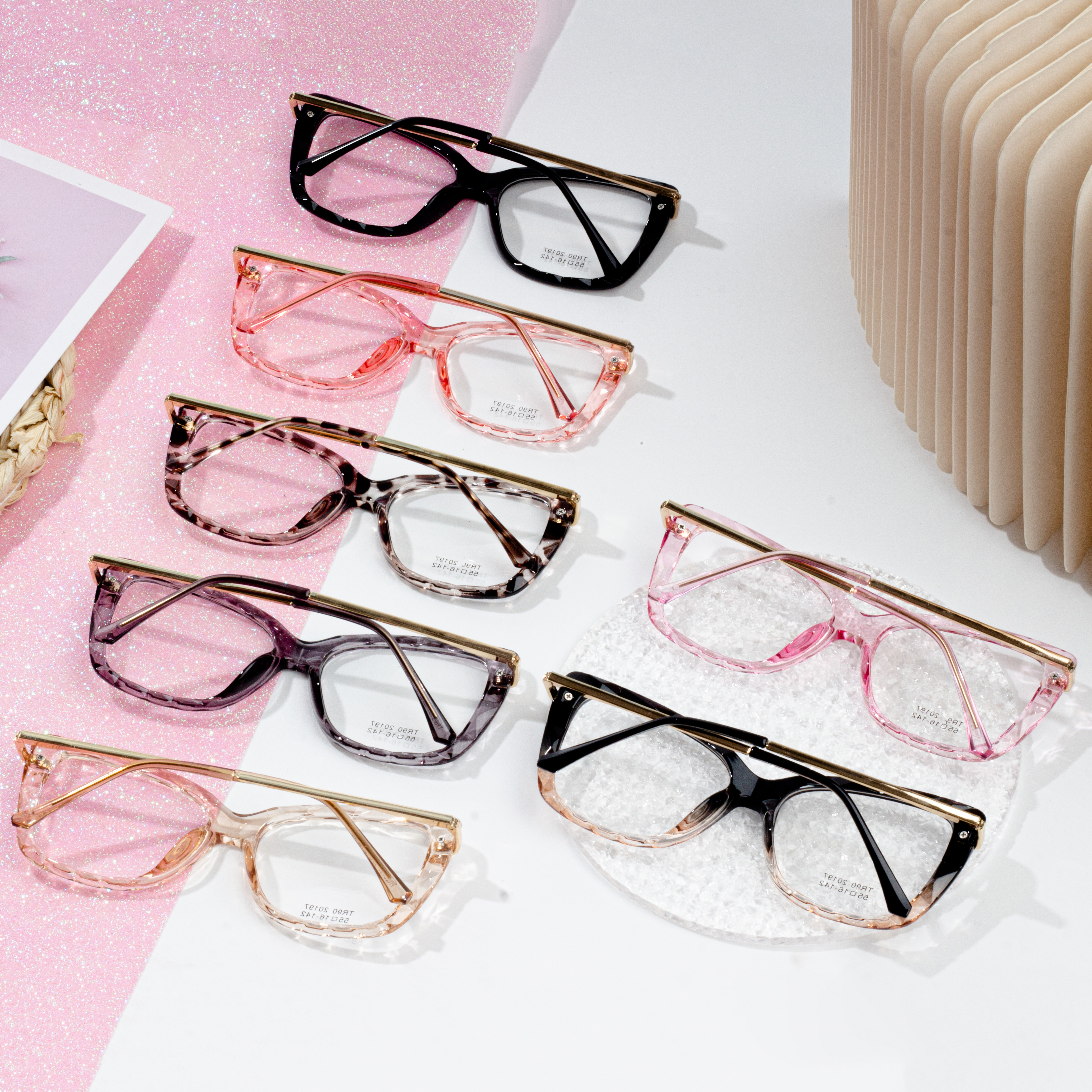 TR Oversized Glasses Transparent Eyeglasses ສໍາລັບ lady