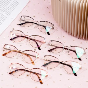 Anti Blue Ray Glasses Metal Cat Eyeglasses Frame