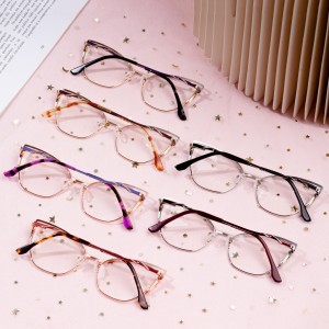 Metal Cat Eye Eyewear Optical Speuclairean Eyeglasses airson Boireannaich