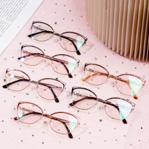 Trendy Anti blue light Hot ho rekisa Metal Cat Eye Optical Eyeglasses Frames