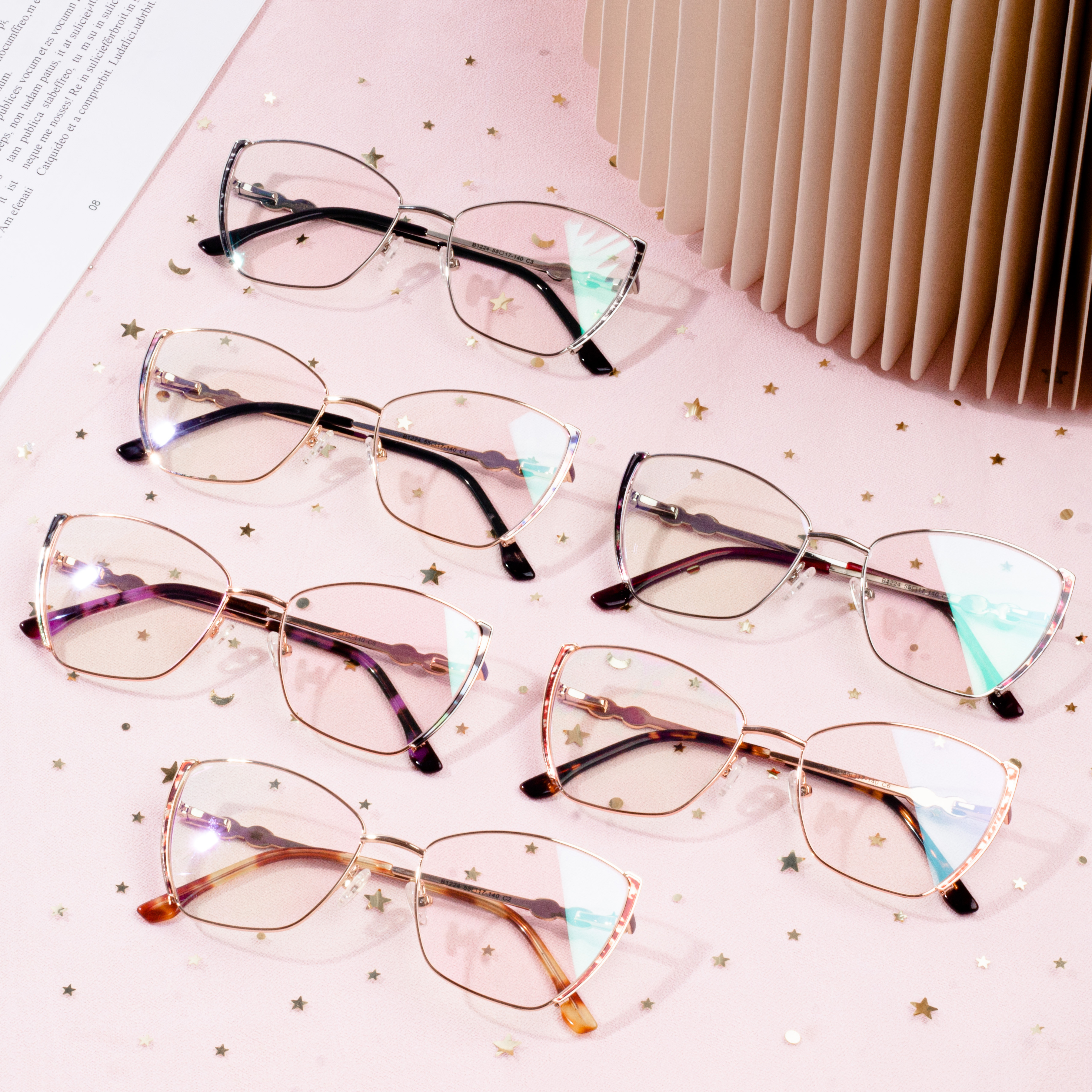 Luxury metal eyeglasses frame fashion glasses for girl