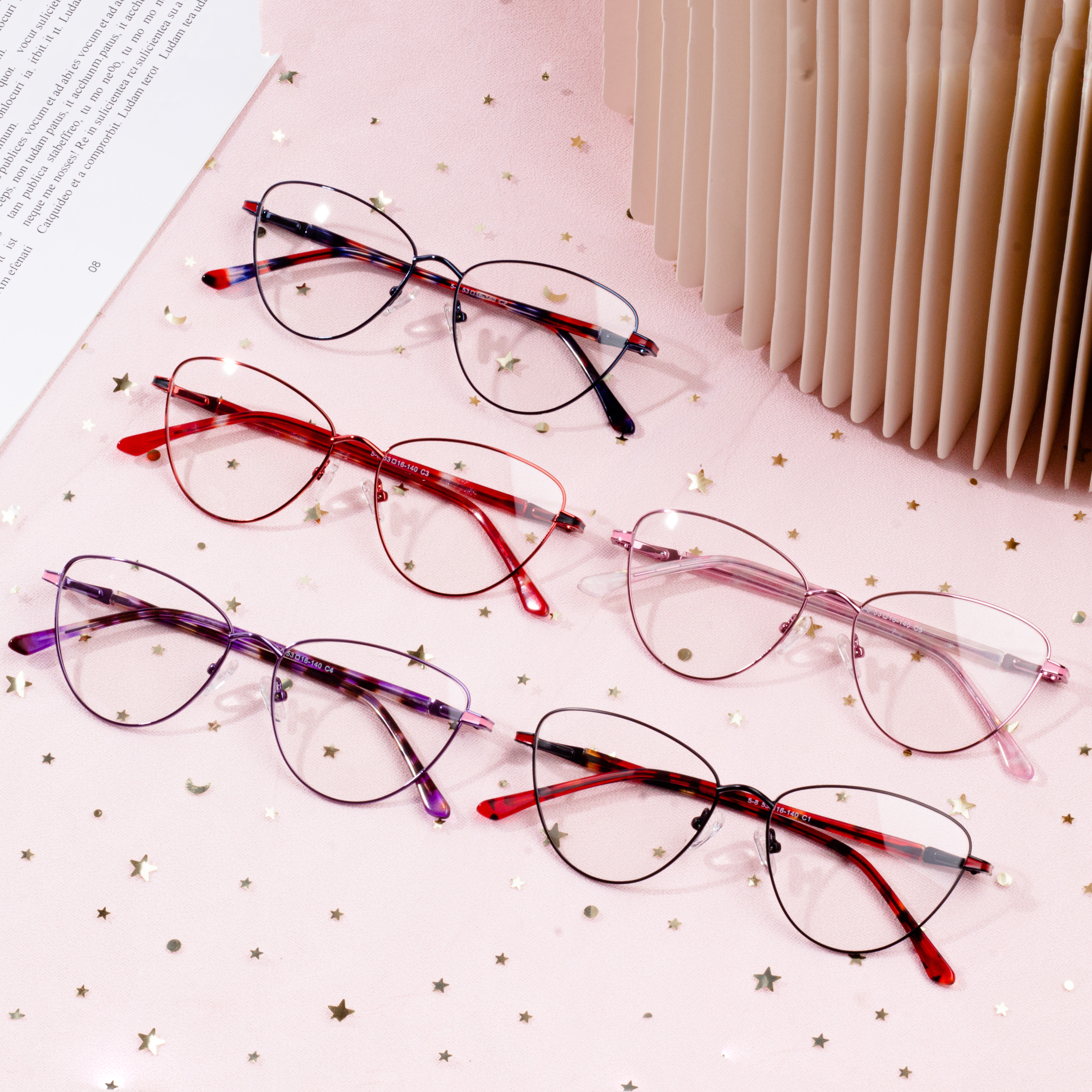 Optical Eyeglasses Frame Women Customize Metal Eyeglasses