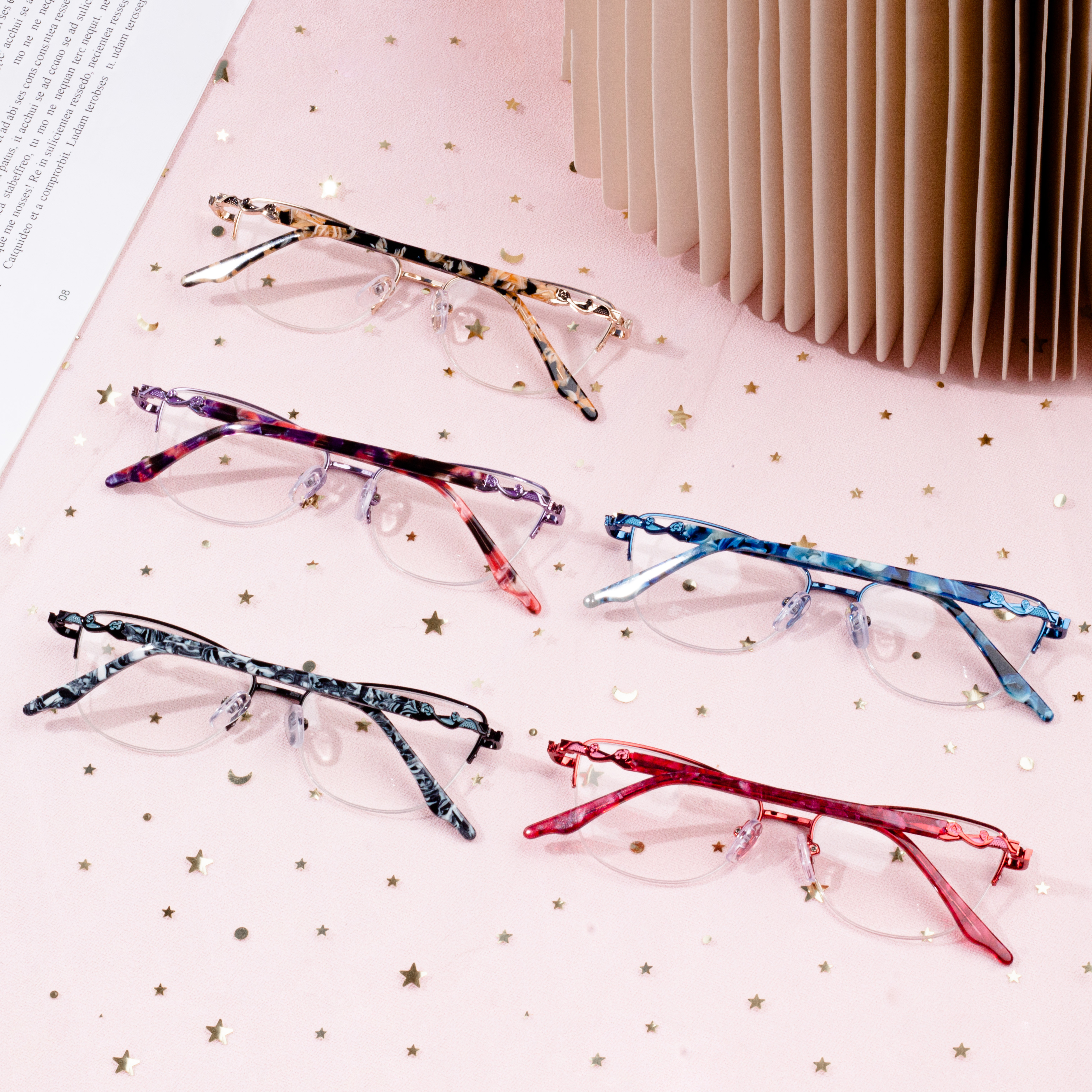 Idizayini yesimanje yeMetal Optical Women Eyeglass Frames