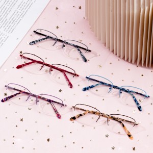 Metal Frames bril Anti Blue Light Optical Women Half Rim Eyeglasses