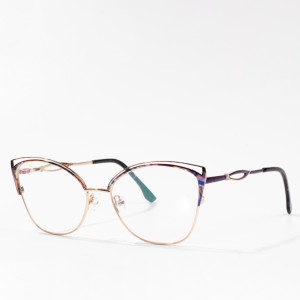 Trendy Anti blo Luucht Hot verkafen Metal Cat Eye Optesch Brëller Frames