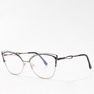 Trendy Anti blue light သည် ရောင်းအားကောင်းသော Metal Cat Eye Optical Eyeglasses Frames များဖြစ်သည်။