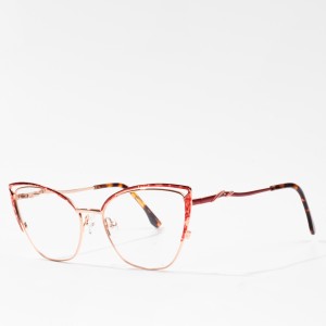 Hlau Cat Eye Optical Eyewear Tsom iav Qhov Muag Rau Cov Poj Niam