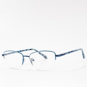 Metallrahmen Brille Anti Blue Light Optical Damen Halbrandbrille