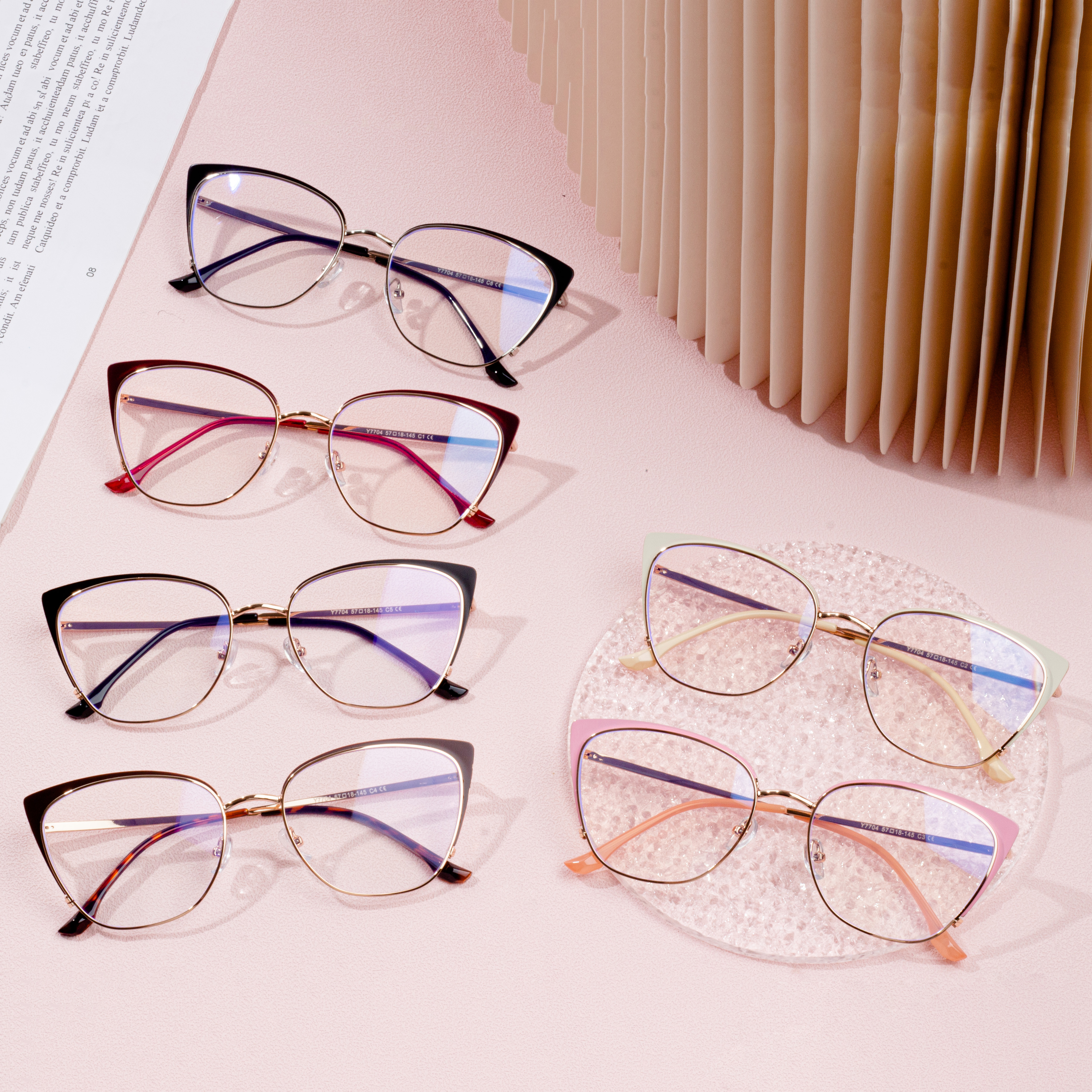 Metal Optical Eyeglasses Women  Lens Vintage