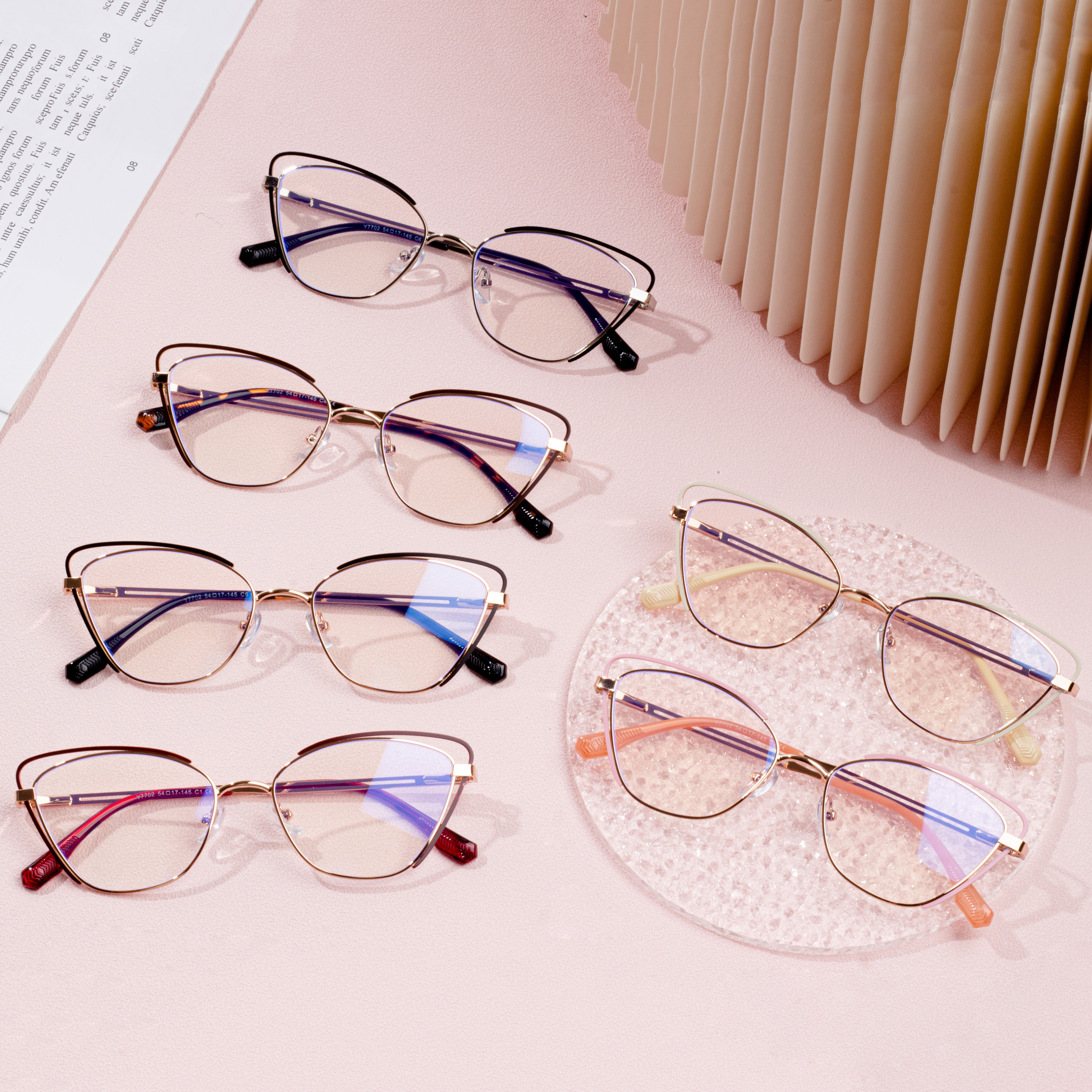 Metal Cat Eye Frames Anti Blue Light Blocking Optical Eyeglasses