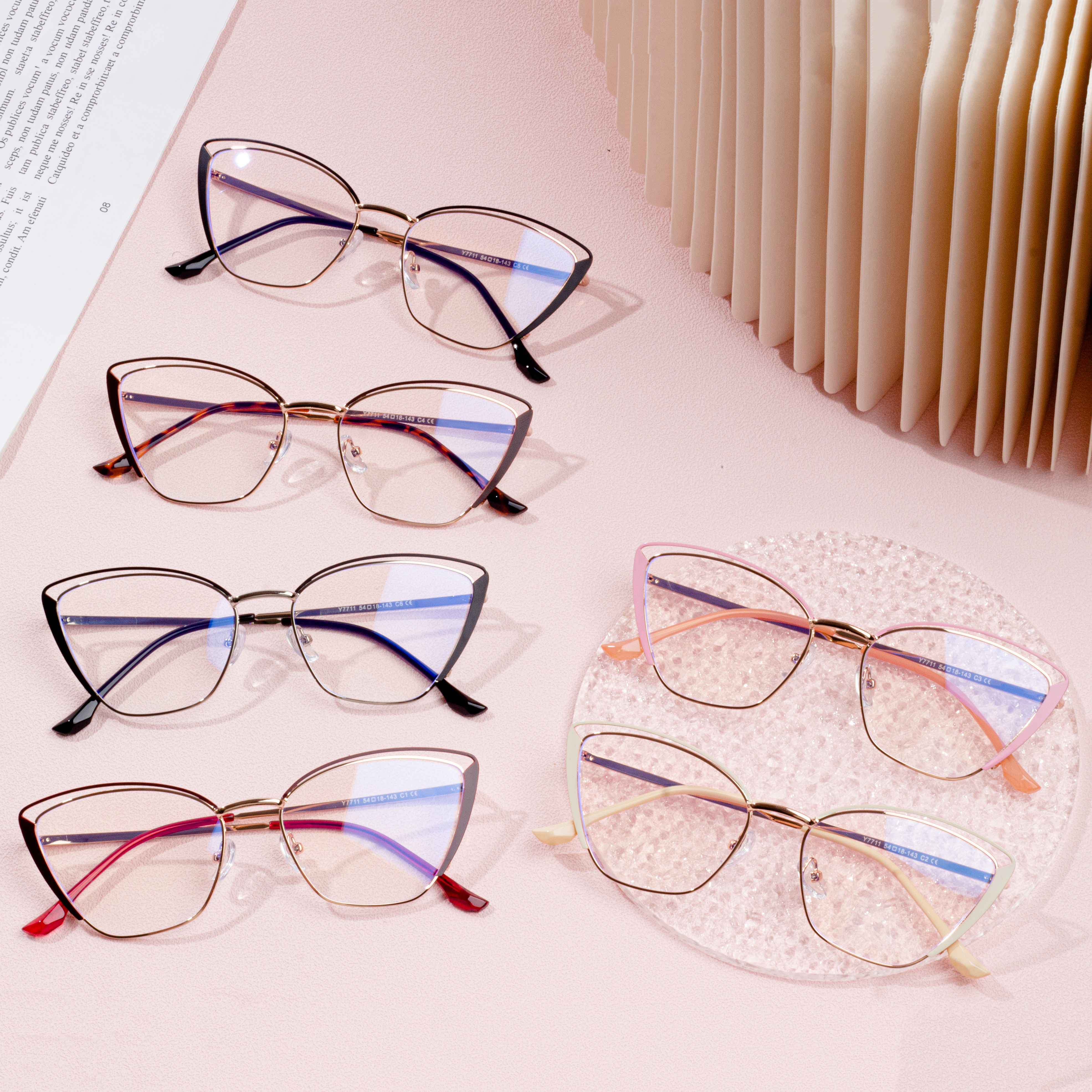 Metal Frames cat eye  Anti Blue Light Optical Frame Women