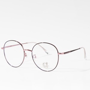 Ffrâm Metel Benyw Eyeglasses Rownd Retro