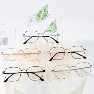 Classic Fashion Retro Frame Metal Women Anti-Blu-ray Glasses