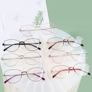 Wholesale Metal Eyeglasses Oversize Round Optical Glasses Frame For Women