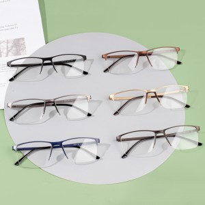 Lunettes de prescription classiques à monture optique en métal plein cadre pour hommes