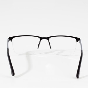 Hlau Square Eyeglasses ib nrab duab Ncej