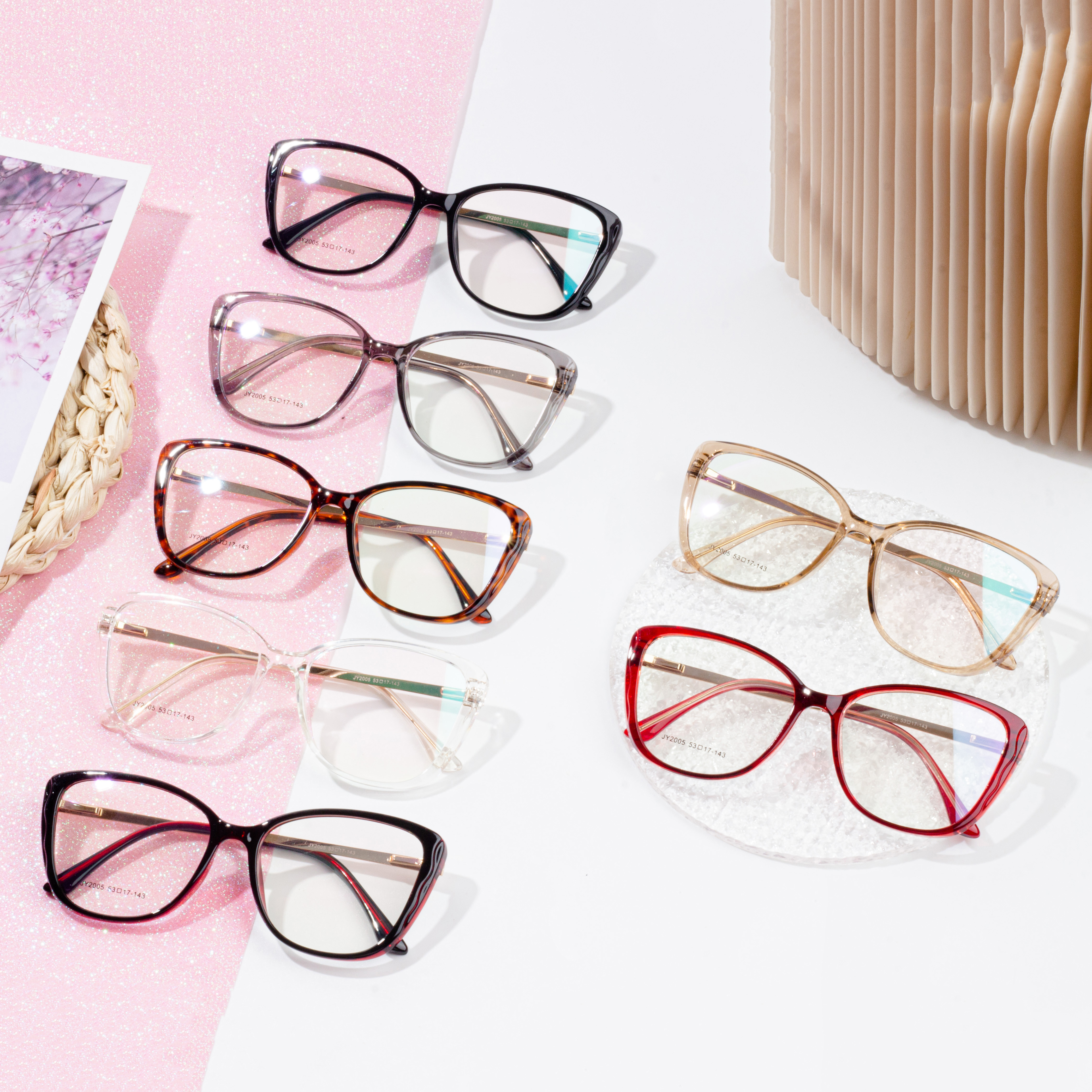 China New Product Acetate Frame Durability - Tr Cat Eye Glasses Frame Anti-Blue Light  – HJ EYEWEAR