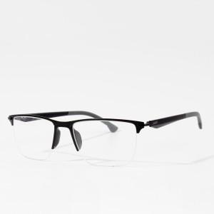 Miotal Cearnóg Eyeglasses leath-chruth Fráma