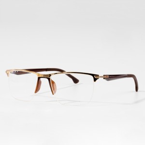 Miotal Cearnóg Eyeglasses leath-chruth Fráma