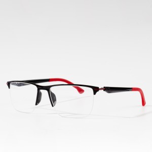 Miotal Cearnóg Eyeglasses leath-chruth Fráma