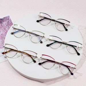 Tshiab Fashion Cat Qhov Muag Hlau Ncej Optical Glasses