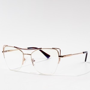 hanner fframiau eyeglasses dylunydd metel