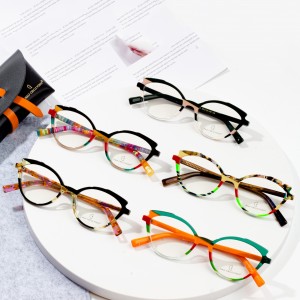 Round women Acetate Eyeglass Frame