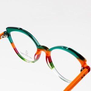 Round women Acetate Eyeglass Frame