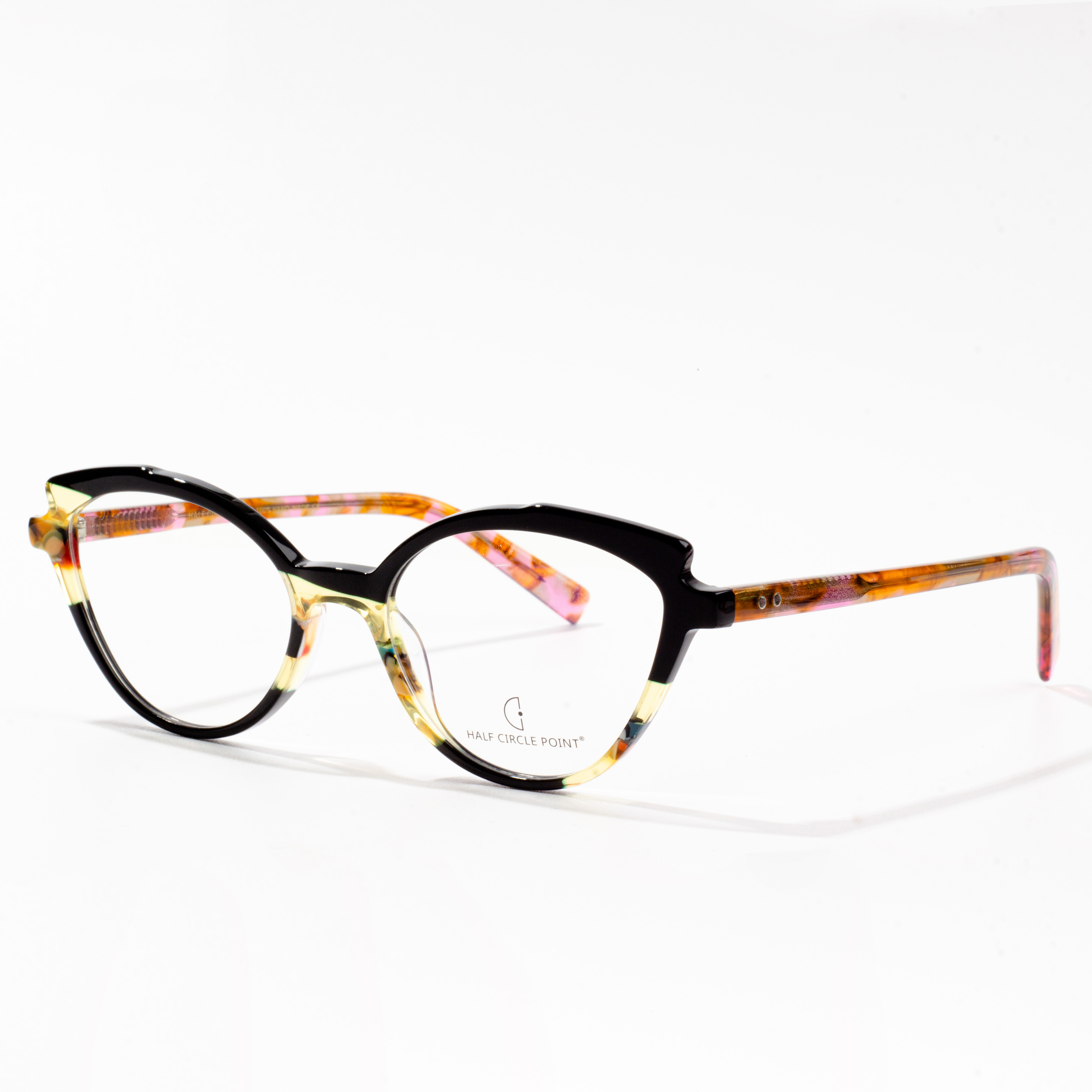 Round women Acetate Eyeglass Frame