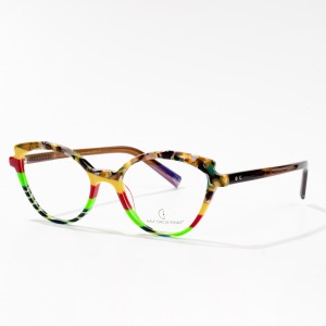 Round women Acetate Eyeglass Frame