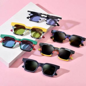 New color acetate square sunglasses