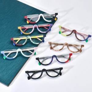 Multicoloured semi-round acetate glass frames