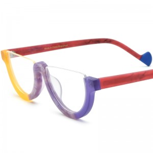 Multicoloured semi-round acetate glass frames