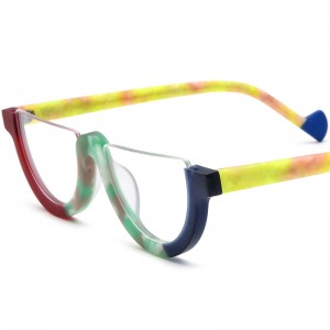 Multicoloured semi-round acetate glass frames