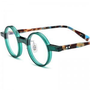 Round acetate glasses frame high-grade optical glasses