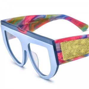 Acetate cat’s eye frosted glass frames