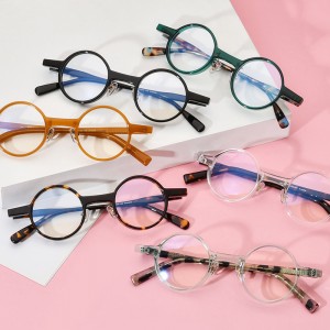 Round acetate glasses frame high-grade optical glasses