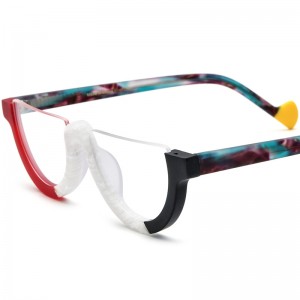 Multicoloured semi-round acetate glass frames