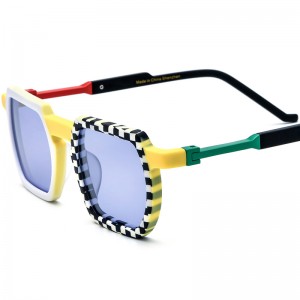 New color acetate square sunglasses