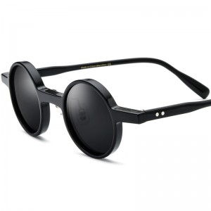 Vintage acetate round sunglasses personality