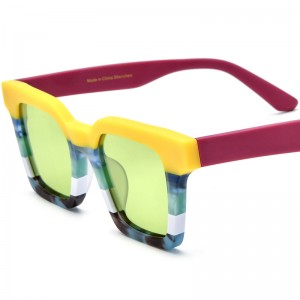 New color acetate square sunglasses