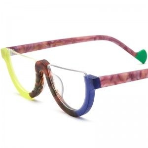 Multicoloured semi-round acetate glass frames