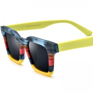 New color acetate square sunglasses