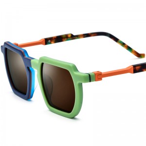 New color acetate square sunglasses