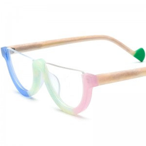 Multicoloured semi-round acetate glass frames